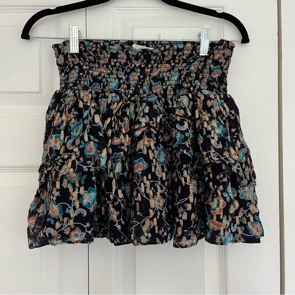Floral Print Smocked Skirt